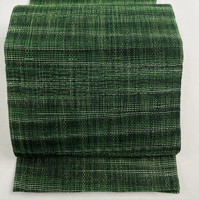 名古屋帯 美品 秀品 夏帯 幾何学 緑 正絹|中古・古着 名古屋帯 美品 秀品 夏帯 幾何学 緑 正絹|中古・古着