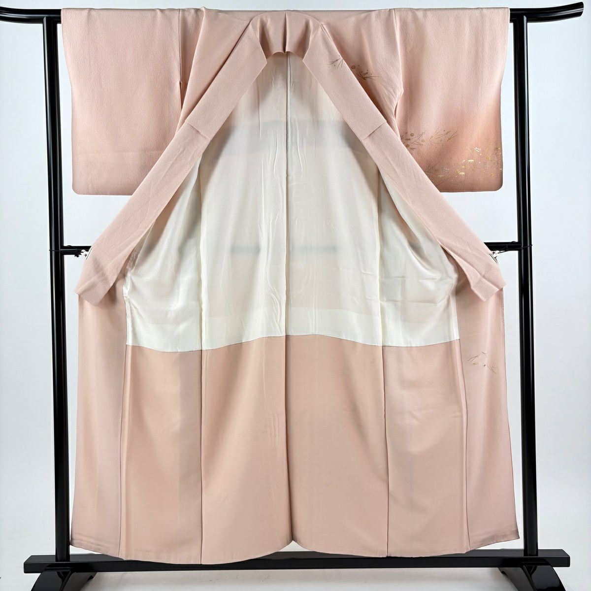 試着のみ☆梅・松・椿・菊・金彩訪問着☆灰白色☆着丈169☆裄丈70 試着のみ☆梅・松・椿・菊・金彩訪問着☆灰白色☆着丈169☆裄丈70 楽天