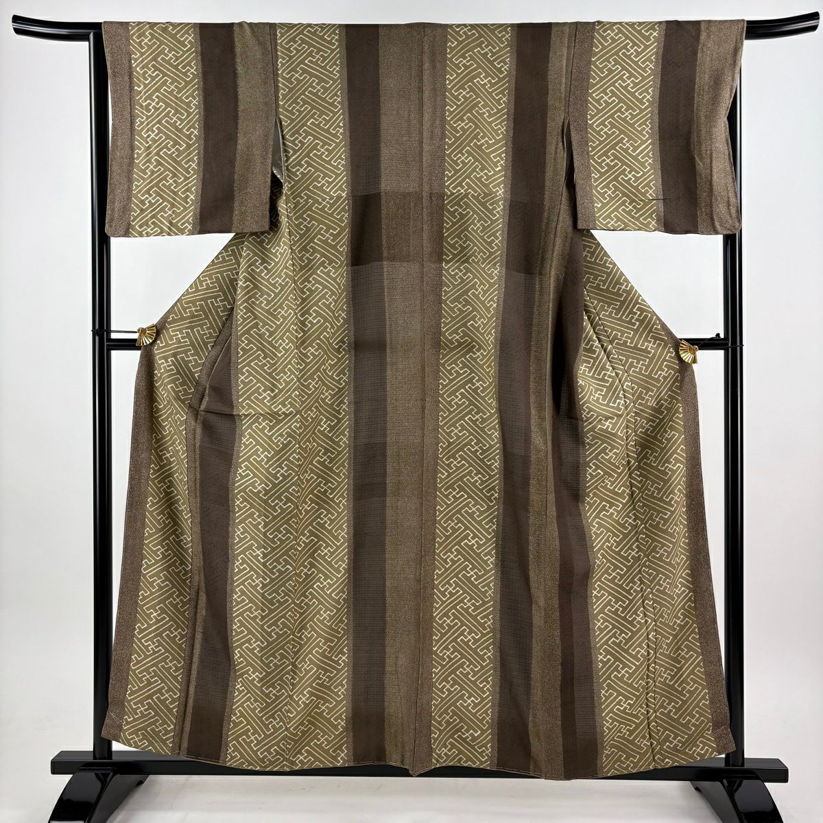 ★専用2点おまとめ★美品 訪問着 大島紬 染大島 緑縦縞 身丈165cm ☆専用2点おまとめ☆美品 訪問着 大島紬 染大島 緑縦縞