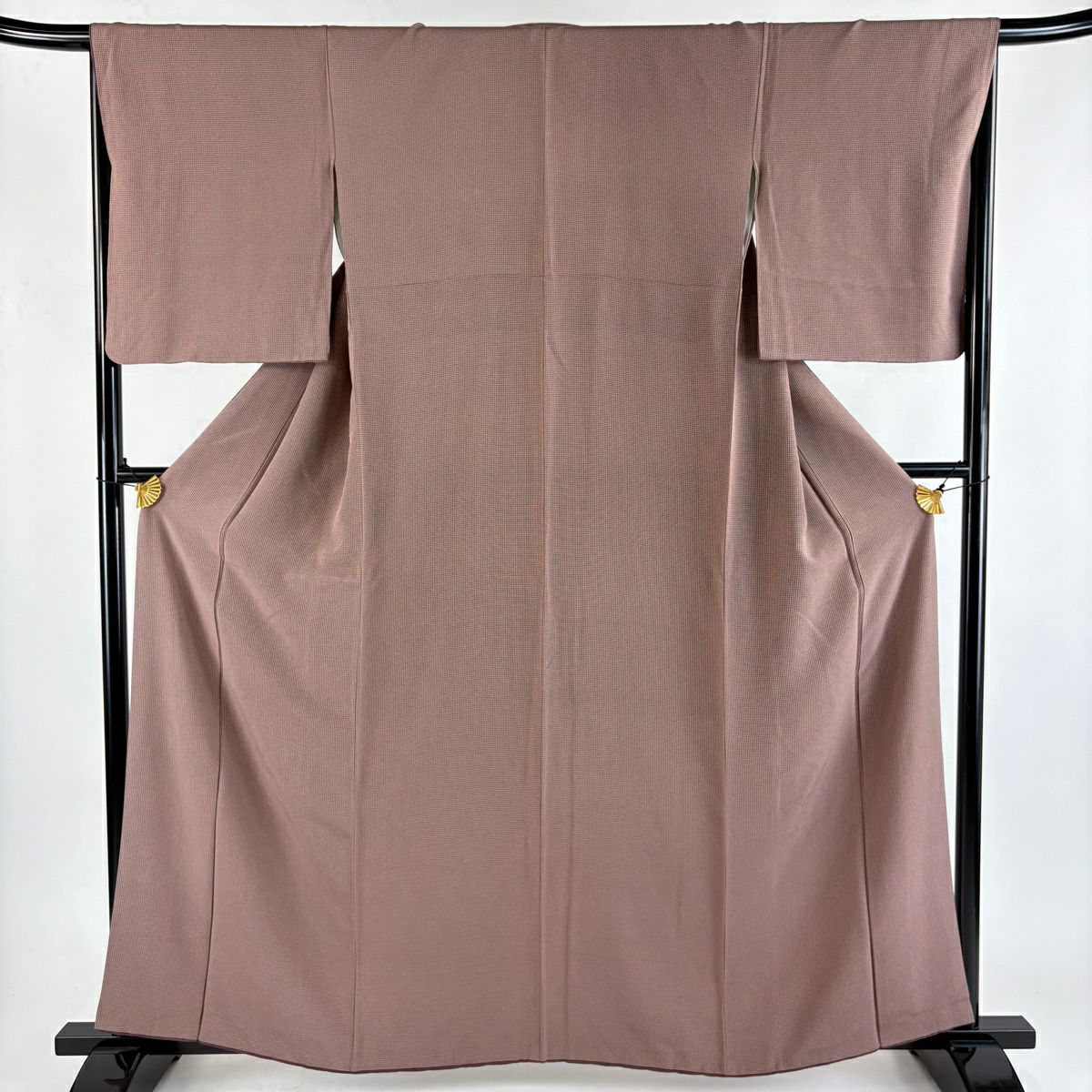 江戸小紋 身丈160cm 裄丈67cm M 袷 角通し 小豆色 正絹 秀品｜中古