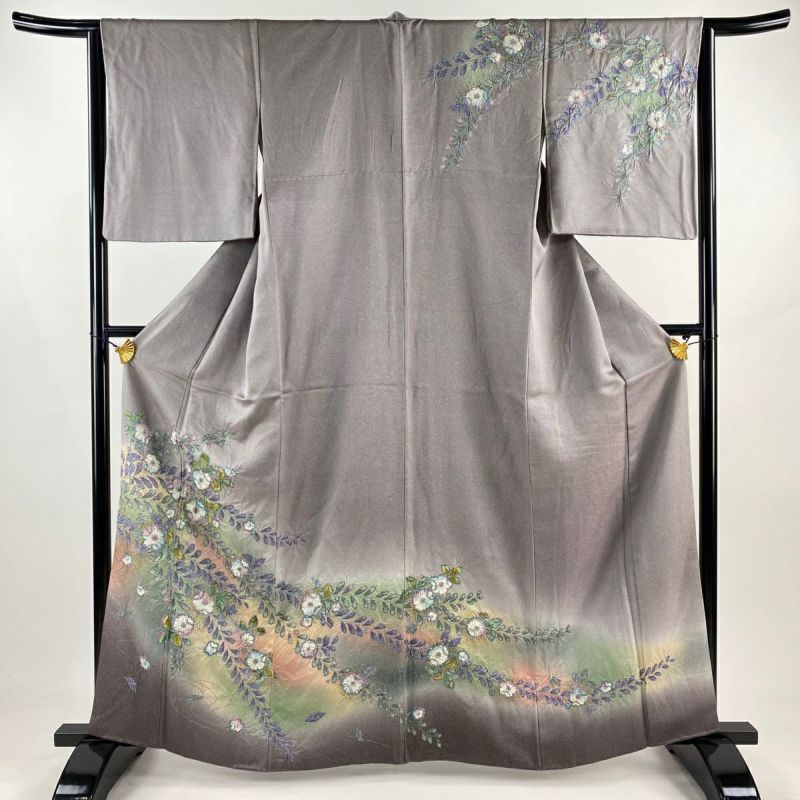 訪問着 身丈162cm 裄丈64.5cm M 袷 辻ヶ花 流水 金彩 ぼかし