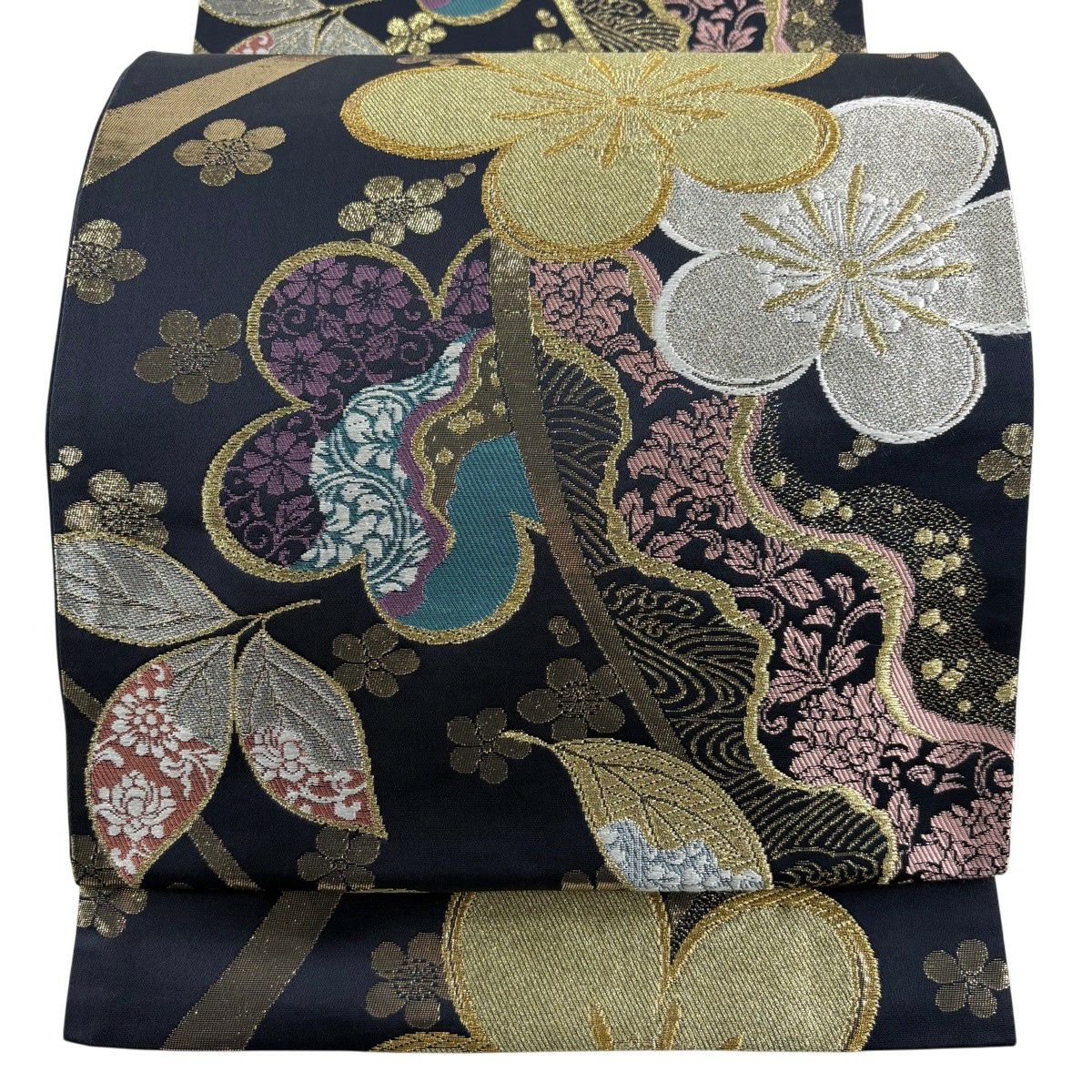 織りの袋帯（唐草に古典華文）薄手仕立　正絹美品 織りの袋帯（唐草に古典華文）薄手仕立 正絹美品