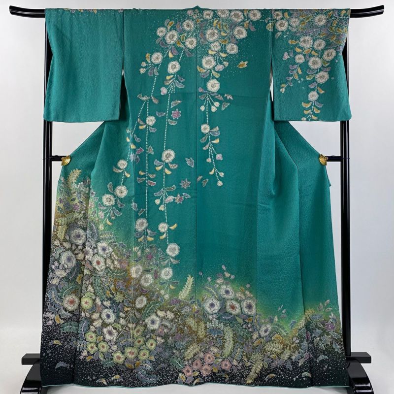 ［3912］訪問着 美品 総絞り 立波花 健勝苑扱い 逸品 正絹 着物 袷 楽天市場】総絞り 訪問着の通販