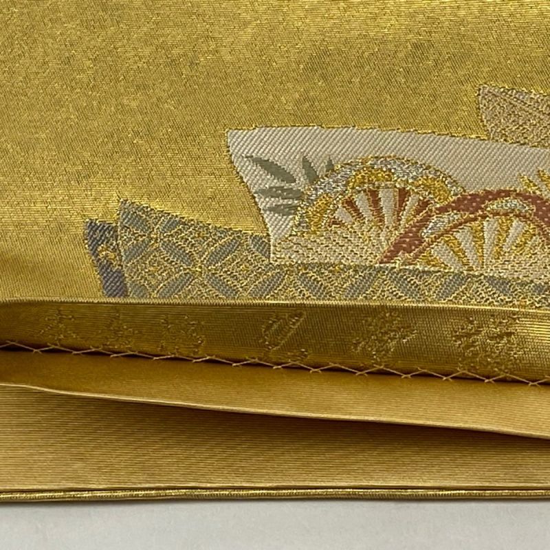 袋帯 美品 逸品 長嶋成織物 落款あり 瀞金錦 関西仕立て 蔓帯 菊