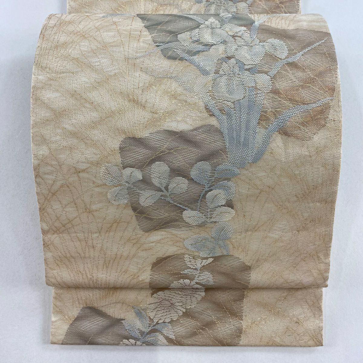 袋帯 秀品 夏帯 紗 桔梗 箔 薄紫 六通 正絹 中古 夏物最終売り 袋帯 秀品 夏帯 紗 桔梗 箔 薄紫 六通 正絹 中古 夏物最終売り