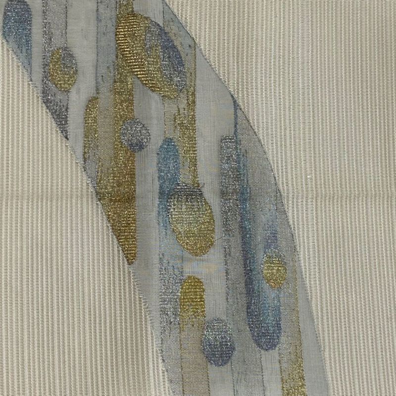 名古屋帯 秀品 夏帯 絽 八寸名古屋帯 松葉仕立て 幾何学 金銀糸