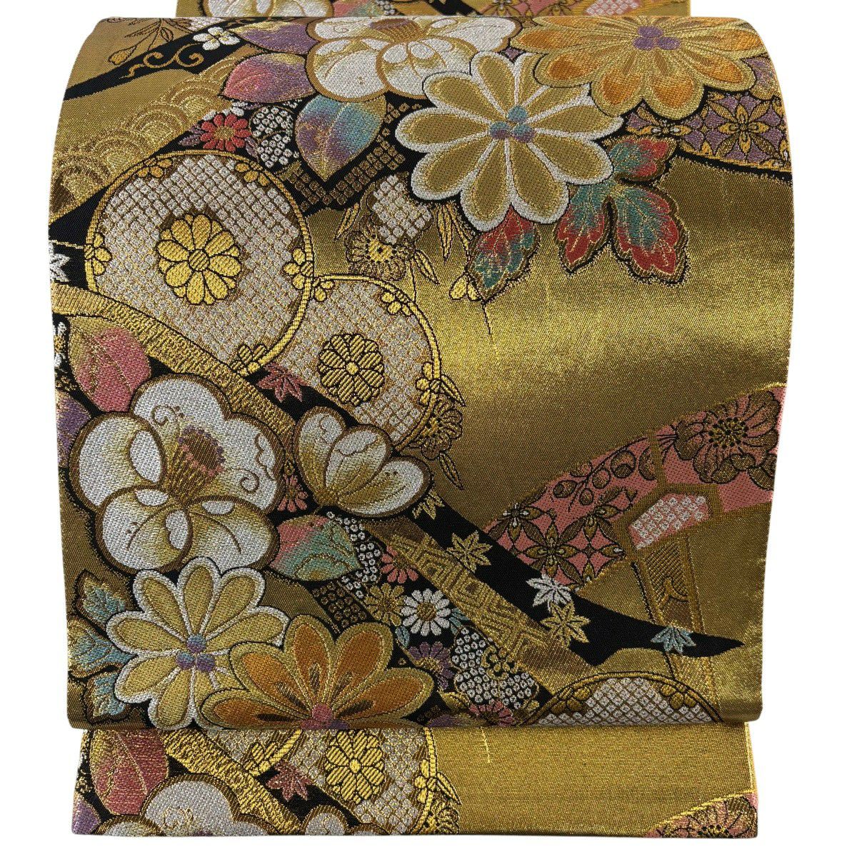 袋帯 秀品 華文 唐草 金糸 箔 銀色 六通 正絹｜中古・古着・リサイクル