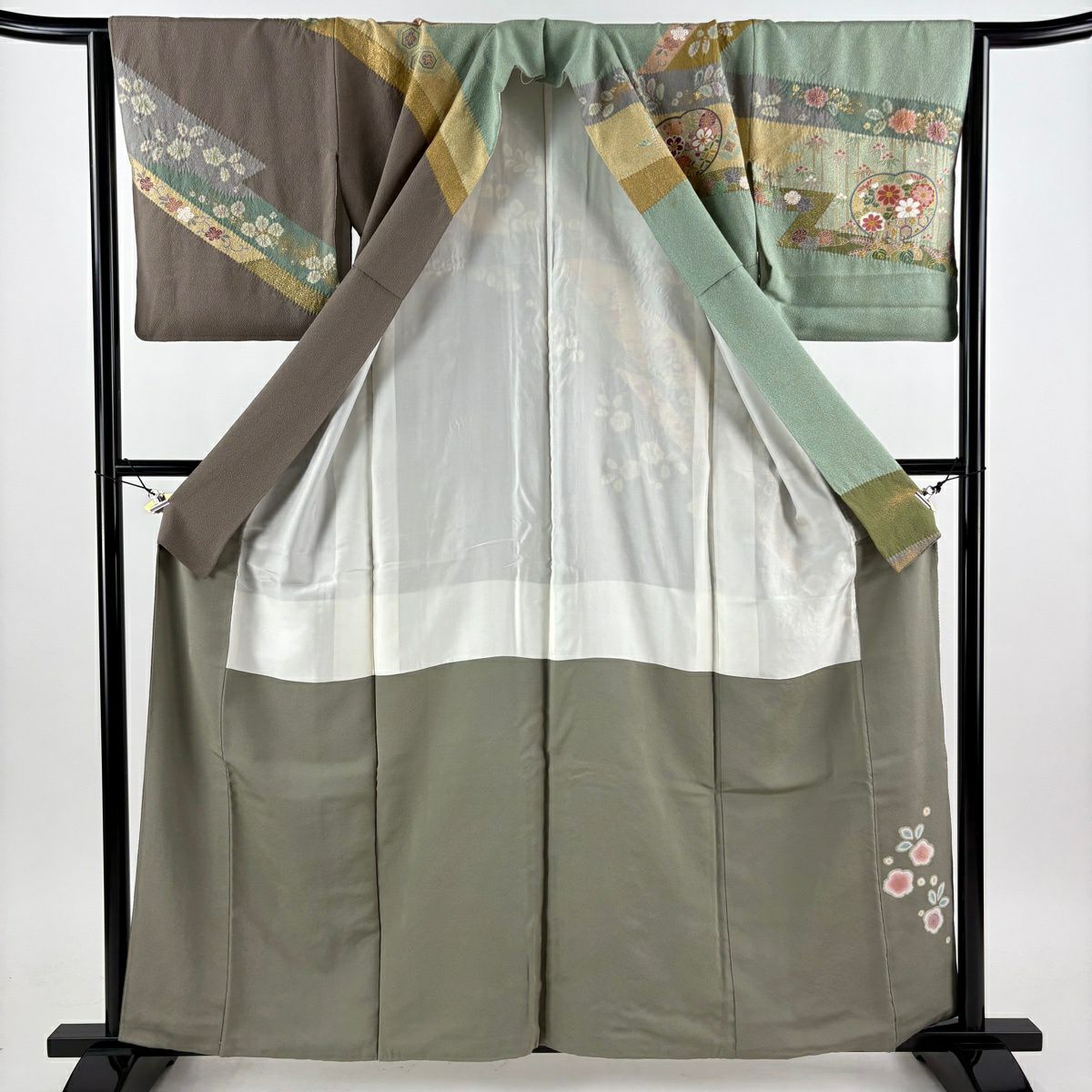 試着のみ☆極上☆菊づくし☆友禅訪問着☆青〜緑☆着丈165☆裄69 試着のみ☆極上☆菊づくし☆友禅訪問着☆青〜緑☆着丈165☆裄69 N11