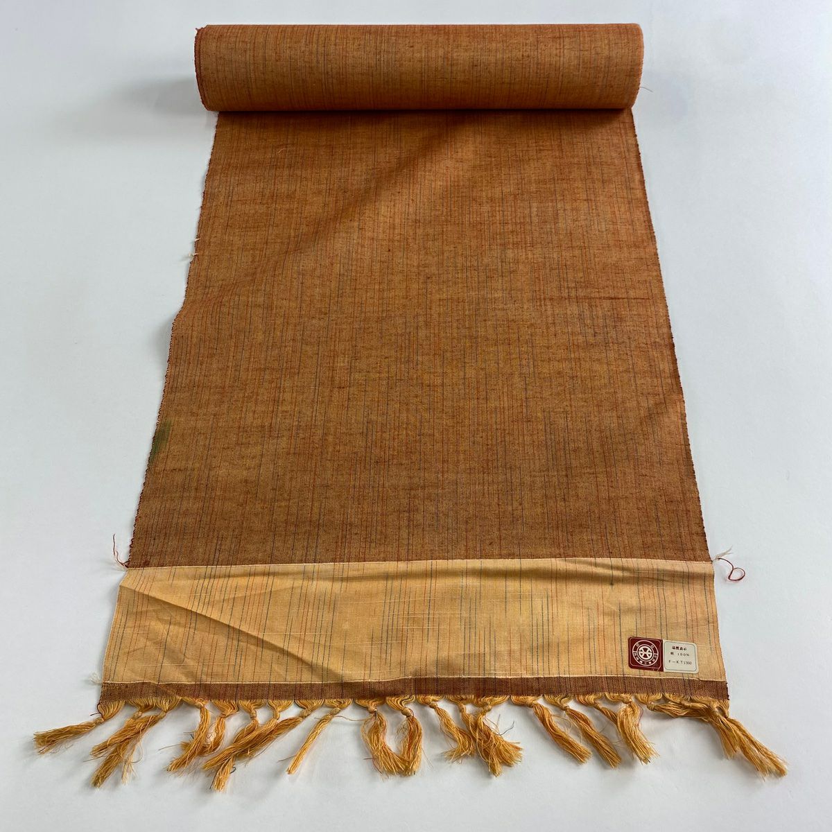 反物 秀品 紬 縞 赤茶 正絹 ｜中古・古着・リサイクル着物通販