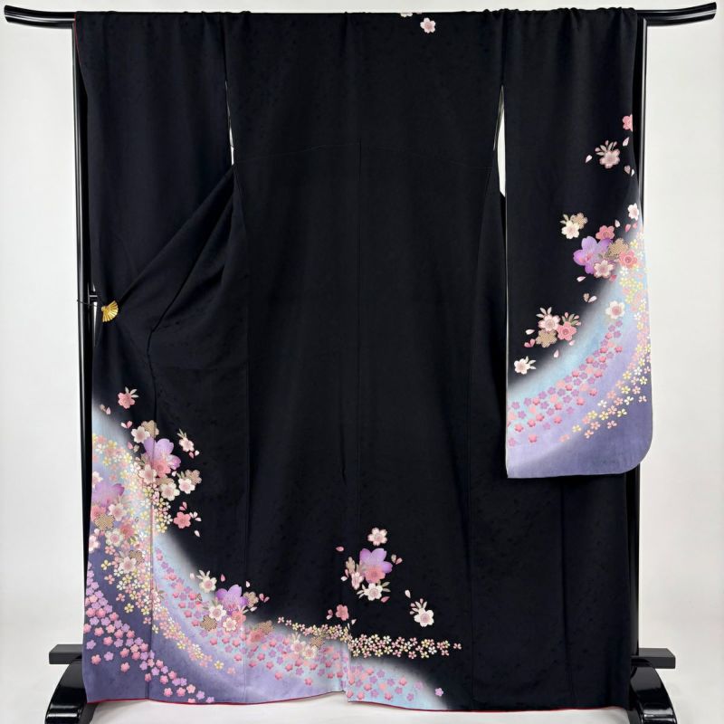 振袖 身丈168.5cm 裄丈70cm L 袷 鈴乃屋 桜 花びら 金彩 ぼかし