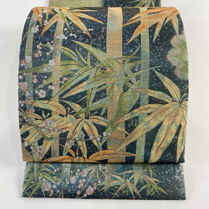 丸帯 逸品 松竹梅 プラチナ本金箔 壱阡八百口織 松竹梅 箔 金糸