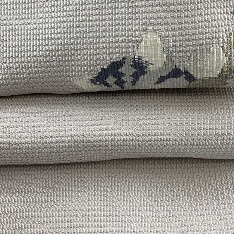 名古屋帯 逸品 落款あり 縞猫 金糸 灰紫 お太鼓柄 正絹｜中古
