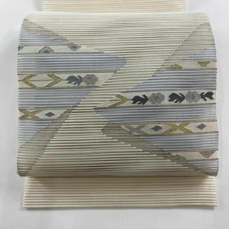 名古屋帯 美品 秀品 夏帯 絽 八寸 月 稲穂 金糸 黒 正絹 名古屋帯 美品 秀品 夏帯 絽 八寸名古屋帯 松葉仕立て トンネル