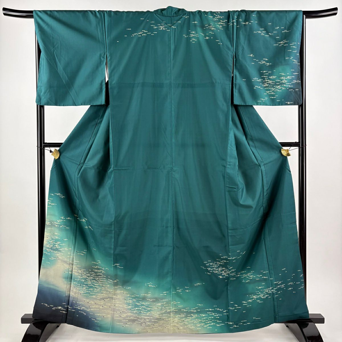 User様【能登紬】正絹　紬お着物　ガード　青緑系　袷 User様【能登紬】正絹 紬お着物 ガード 青緑系 袷 User様【能登