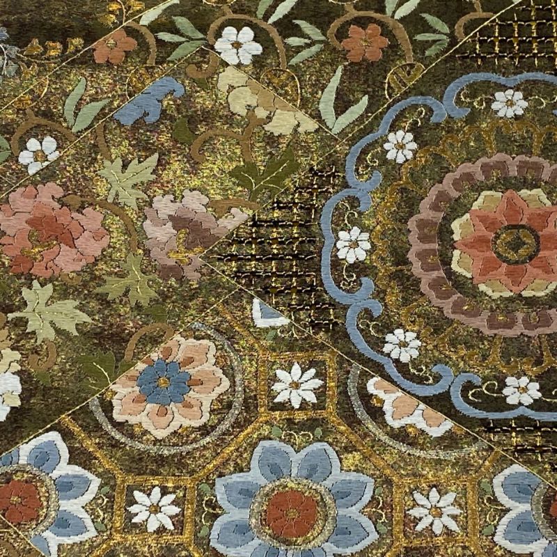 袋帯 美品 逸品 華文 蜀江文 刺繍 金銀糸 金色 六通 正絹｜中古