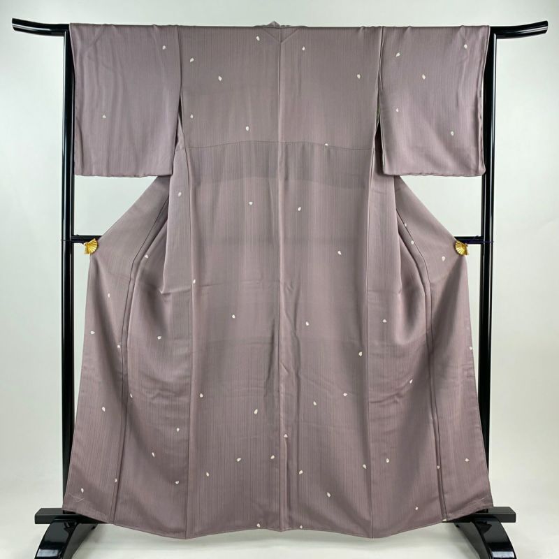 美品 小紋 鮫小紋 白藤色 縮緬 身丈166.5cm 裄丈70cm 袷 正絹 極鮫】一つ紋 江戸小紋 袷 鮫小紋 縮緬 黒✕白 丈164裄67 | Pay ID