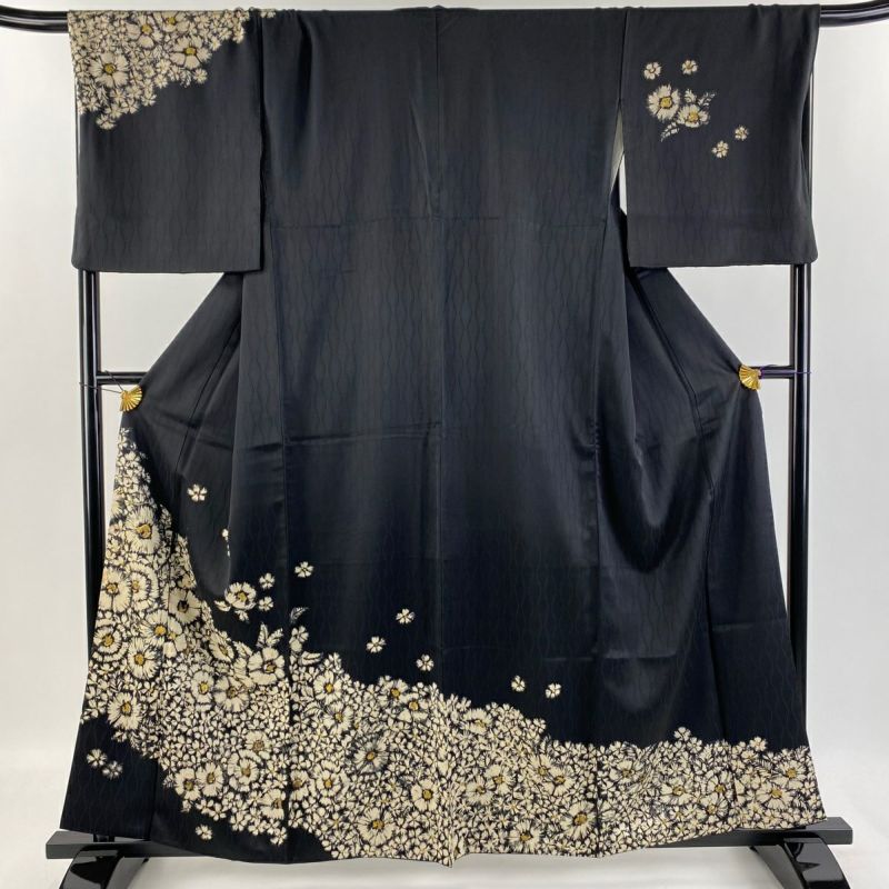 夏着物　正絹紗　風通　細身　長身様　裄66身丈164.5㎝ 透け感黒地 楽天市場】【新古品】 夏物 着物 正絹 薄物 紗紬 十日町 黒地 黒