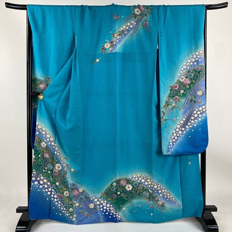 振袖 身丈165cm 裄丈68cm L 袷 落款あり 辻が花 金彩 金通し