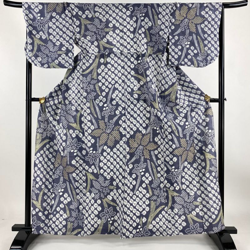 ◎mk-2059　浴衣　リップル絞り　夏　身丈153　裄66　7-10 ◎mk-2059 浴衣 リップル絞り 夏 身丈153 裄66 7-10 - メルカリ