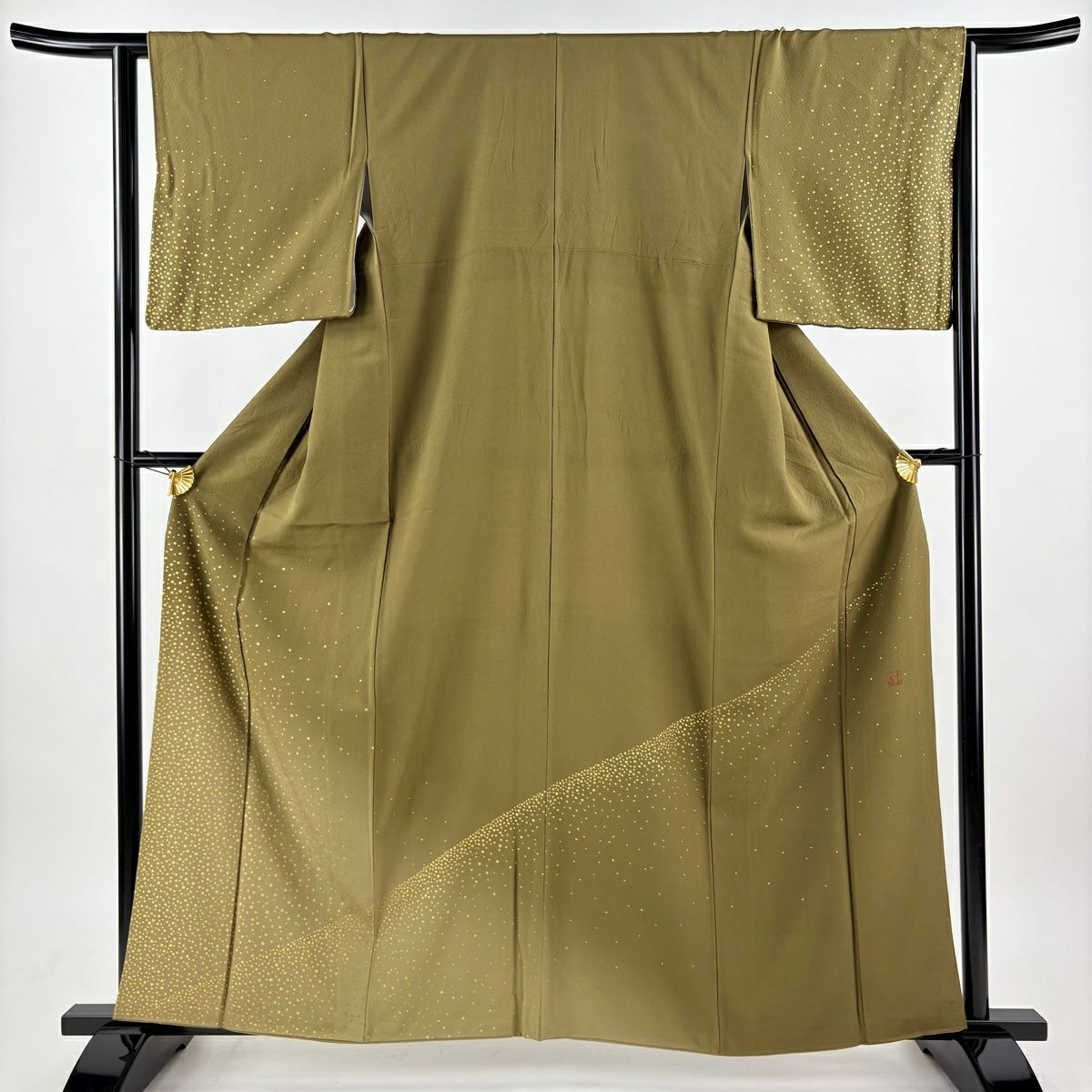 付下げ 身丈161cm 裄丈64cm M 袷 人間国宝 福田喜重 落款あり 幾何学