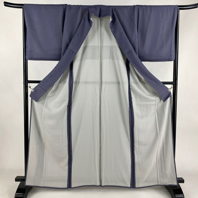 色無地 身丈163cm 裄丈66cm M 紗絽袷 青紫 正絹 美品 秀品|中古 色無地 身丈163cm 裄丈66cm M 紗絽袷 青紫 正絹 美品 秀品|中古