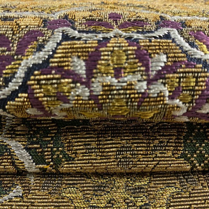 貝紫輪奈織　唐草鳳凰華文　袋帯　正絹　金糸　高級 袋帯 美品 逸品 唐草鳳凰華文 貝紫輪奈織 唐草鳳凰華文 金銀糸