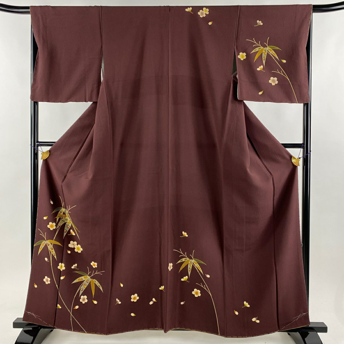 付下げ 身丈157cm 裄丈66cm M 袷 誰が袖 霞 金彩 刺繍 青紫 正絹