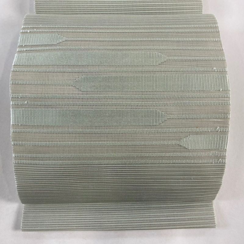 名古屋帯 美品 秀品 夏帯 絽 八寸名古屋帯 縞 薄緑 正絹｜中古