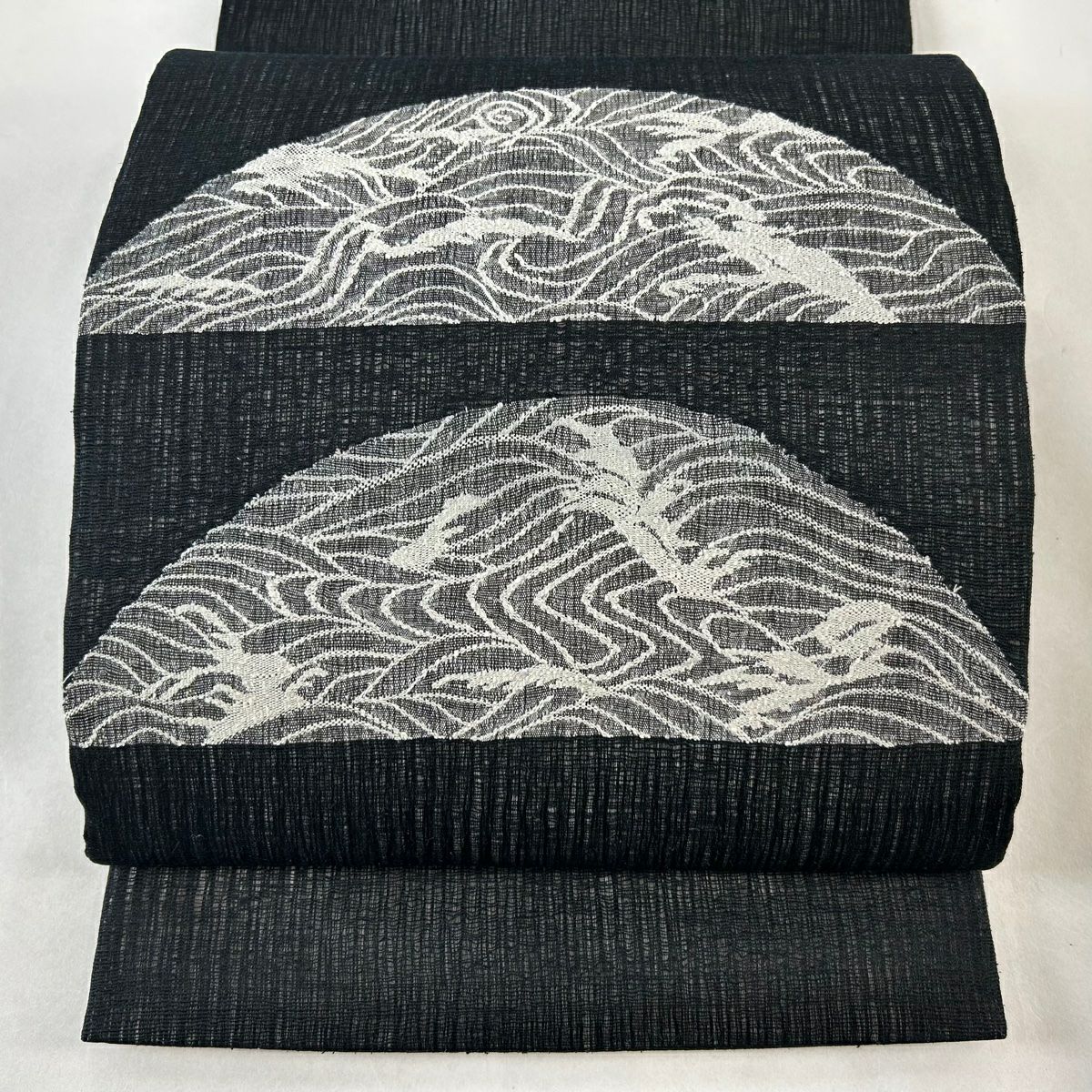 袋帯 美品 名品 夏帯 絽 瓢箪 芝 箔 黒 六通 正絹|中古・古着 袋帯 美品 名品 夏帯 絽 瓢箪 芝 箔 黒 六通 正絹|中古・古着