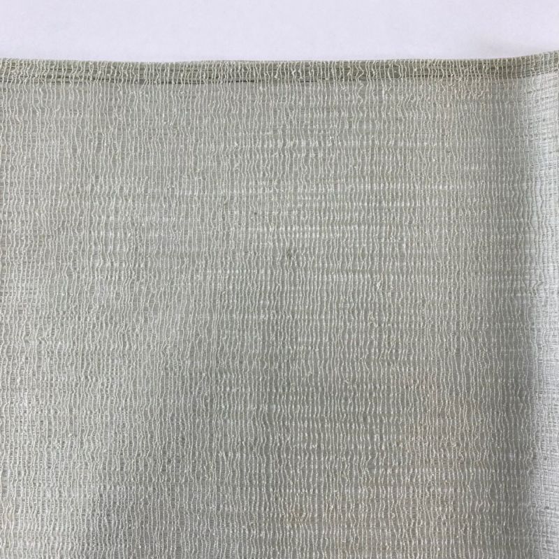 袋名古屋帯 秀品 夏帯 枝花 ススキ 金銀糸 薄緑 正絹|中古 袋名古屋帯 秀品 夏帯 枝花 ススキ 金銀糸 薄緑 正絹|中古