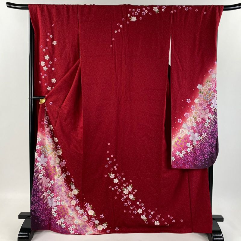 振袖 豪華 銀通し 紋意匠 桜 牡丹 身丈169cm 振袖 豪華 銀通し 金彩 紋意匠 桜 ふりぼかし 身丈169cm 撥水加工済
