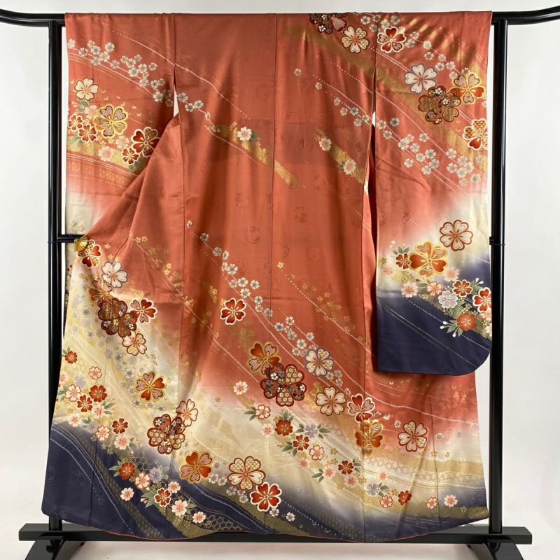 振袖 身丈158cm 裄丈62cm S 袷 やまと 落款あり 桜 金彩 ぼかし