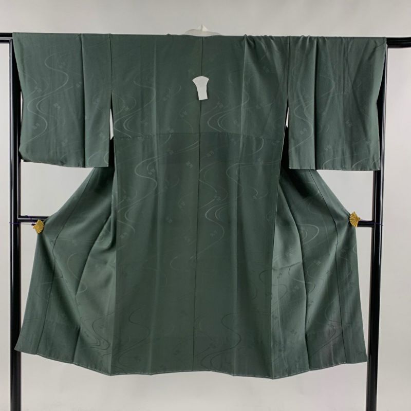 長襦袢 身丈124cm 裄丈67cm M 深緑 正絹 美品 秀品｜中古・古着