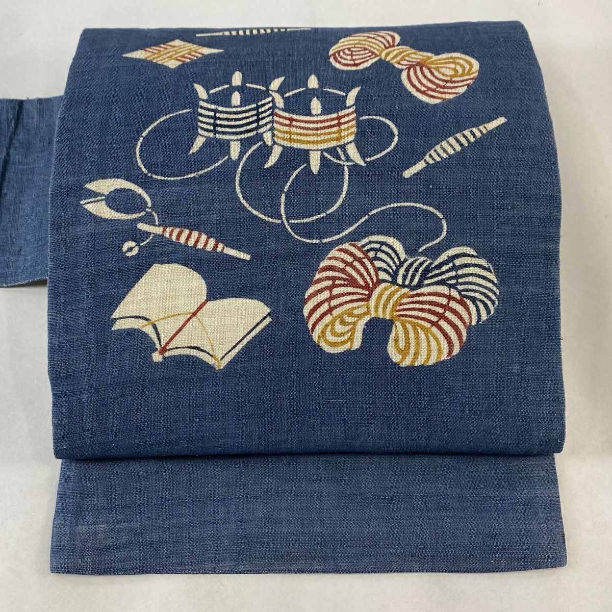 袋帯 美品 秀品 証紙あり 夏帯 絽 竜田川 笹 幾何学模様 金銀糸
