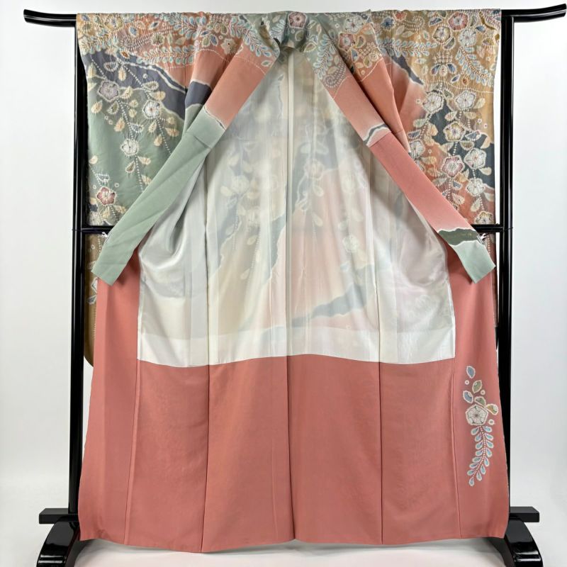振袖 身丈165.5cm 裄丈64cm M 袷 翠山工房 落款あり 辻が花 銀