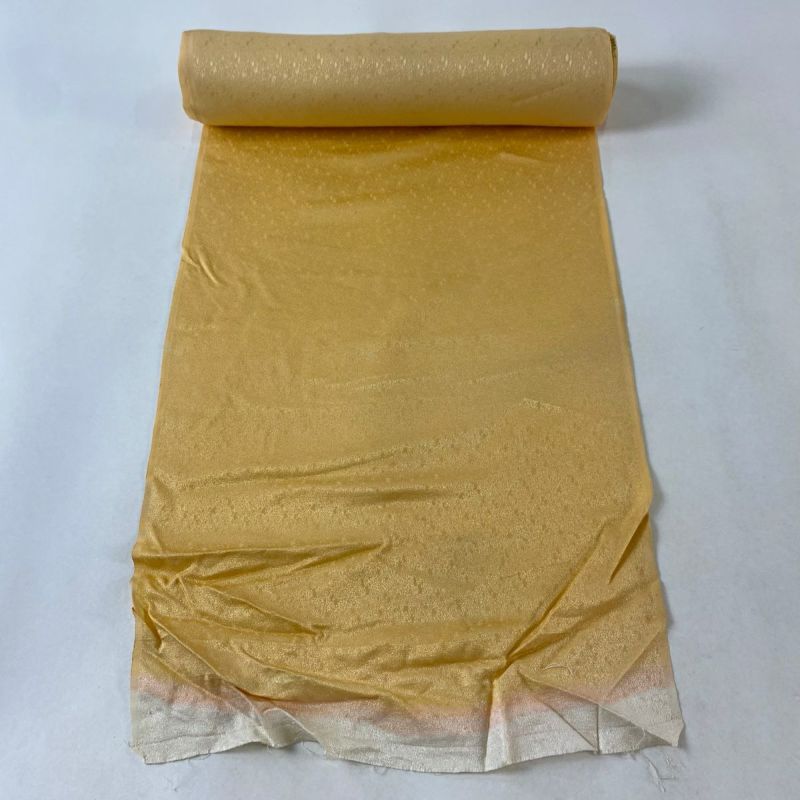 反物 秀品 色無地 地紋 薄オレンジ 正絹｜中古・古着