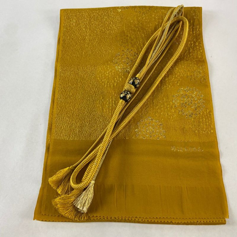 新品未使用‼️ 名古屋帯 逸品 カラシ色 ヤマブキ色