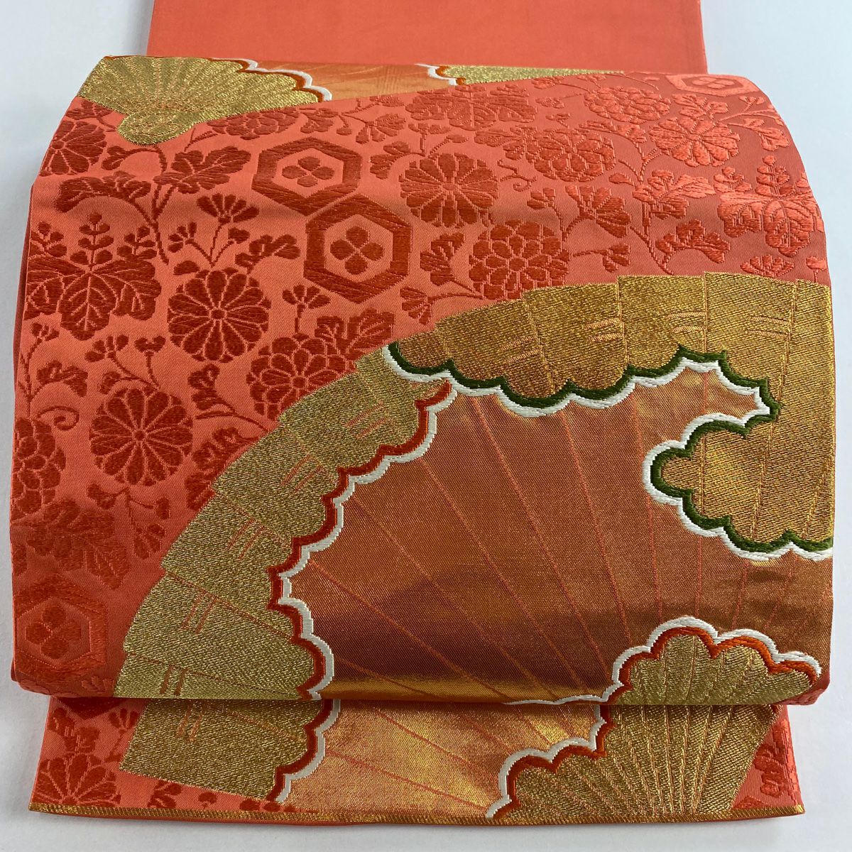 美品】 袋帯 名品 河合美術織物 落款あり 京西陣織 関西仕立て 華文