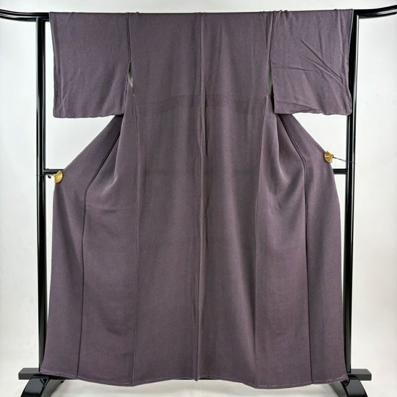 江戸小紋 身丈159.5cm 裄丈64cm M 袷 鮫 濃紫 正絹 名品｜中古