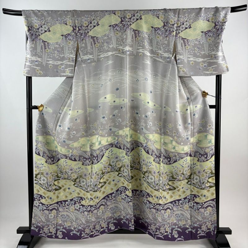 美品 訪問着 総絞り ライトグレー ぼかし 菊 トールサイズ 身丈166cm m76386719863_1.jpg?1739842378