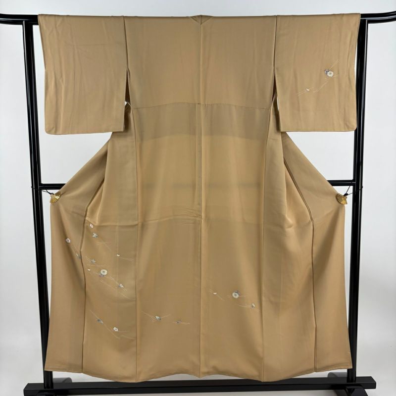 付下げ 身丈153cm 裄丈62cm S 袷 吹き寄せ 金彩 ぼかし 薄茶色
