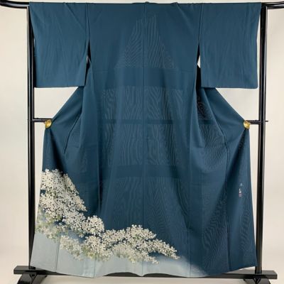 楽天市場】刺繍柄の正絹江戸妻 未仕立 江戸褄 正絹黒留袖 豪華な
