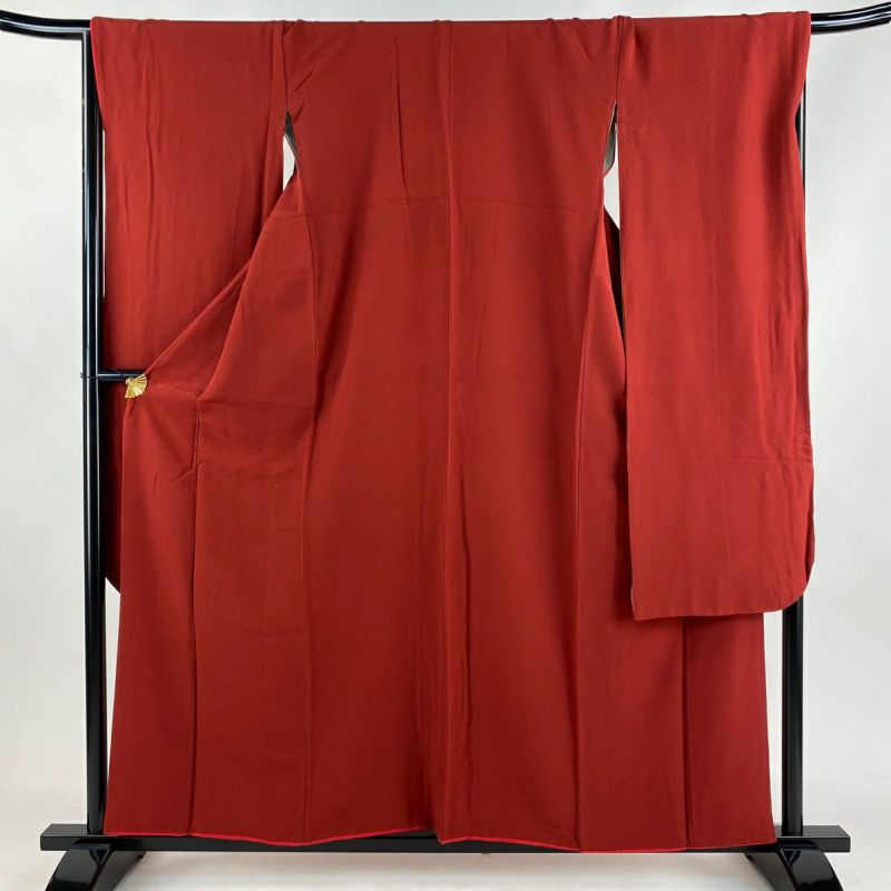 振袖 身丈155.5cm 裄丈67cm M 袷 朱色 正絹 名品｜中古・古着