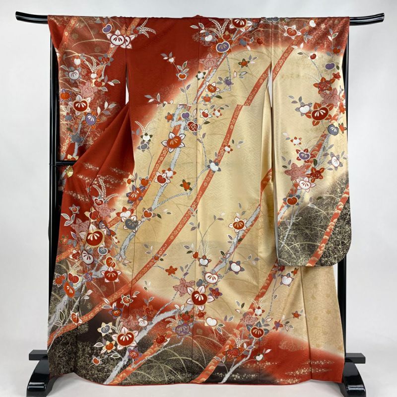 S1779】着物 振袖 正絹 袷 牡丹 金銀糸 単品販売