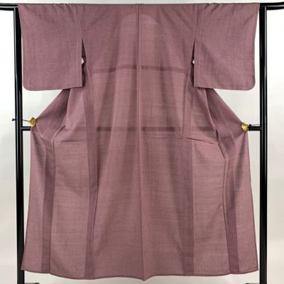 単衣 青 正絹お召 裂取り割付け文 カジュアル お稽古 155cm l710