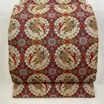 帯3939 ○高級 正絹 落款 作家物 名古屋仕立て 名古屋帯 名古屋帯 正絹 九