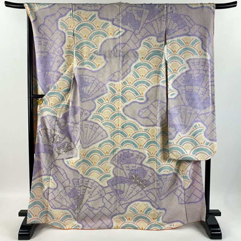 着物　袷　振袖　正絹　身丈166cm 仕付け糸付　美品　未着用品 着物 袷 振袖 正絹 身丈166cm 仕付け糸付 美品 未着用品