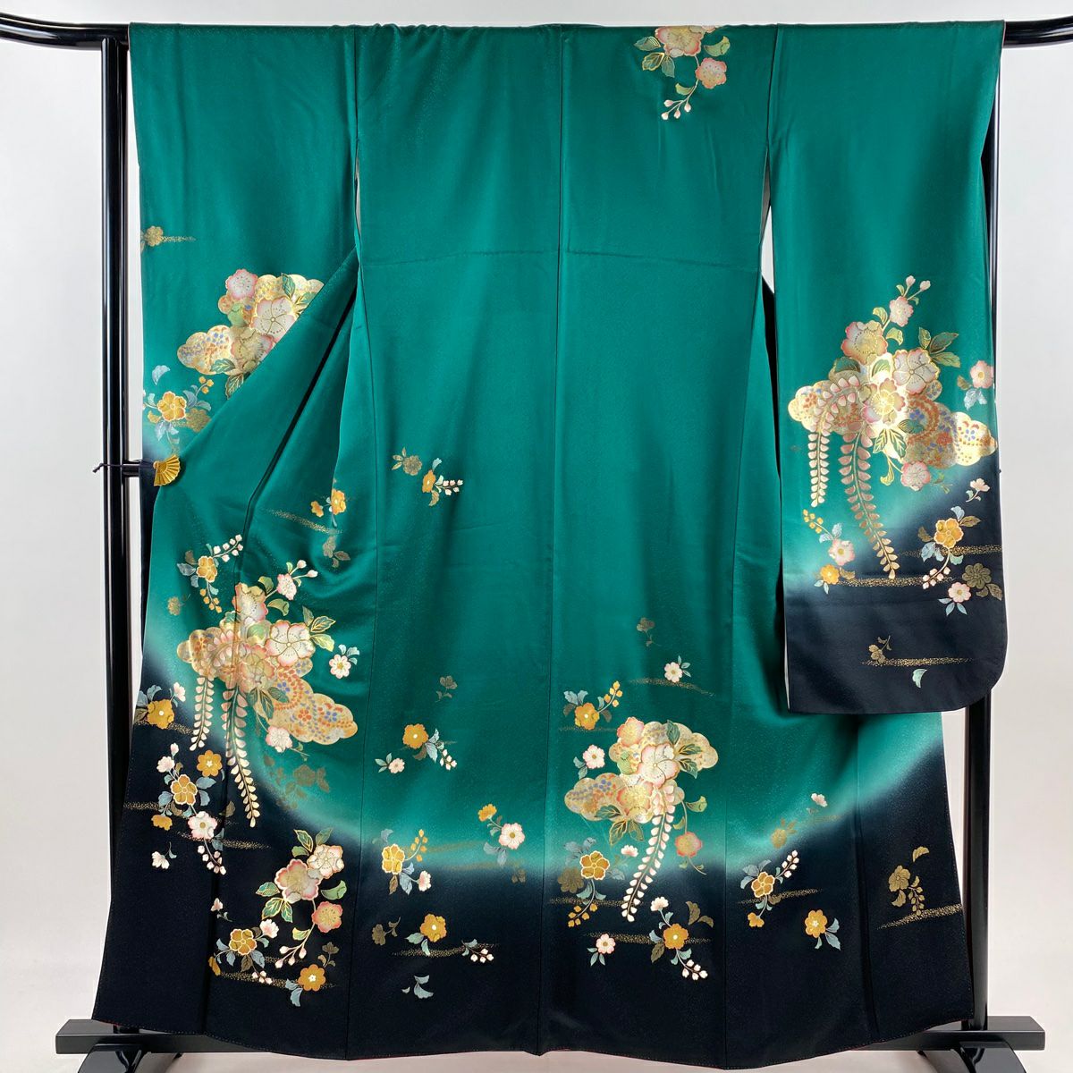 名古屋帯 美品 秀品 夏帯 草花 金銀彩 薄緑 正絹 【中古】 名古屋