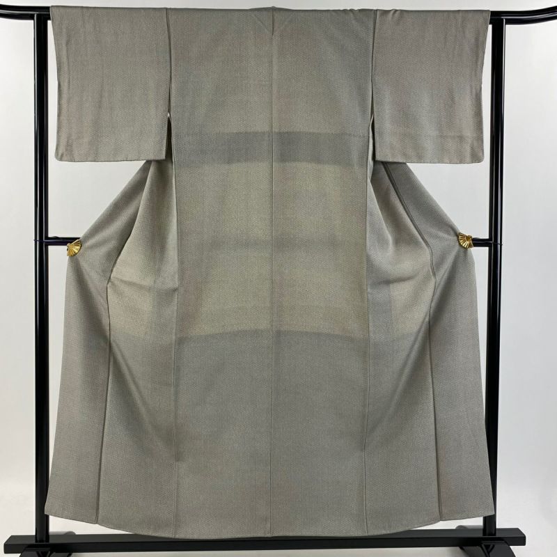 江戸小紋 身丈155cm 裄丈62cm S 袷 亀甲 花 灰茶 正絹 名品