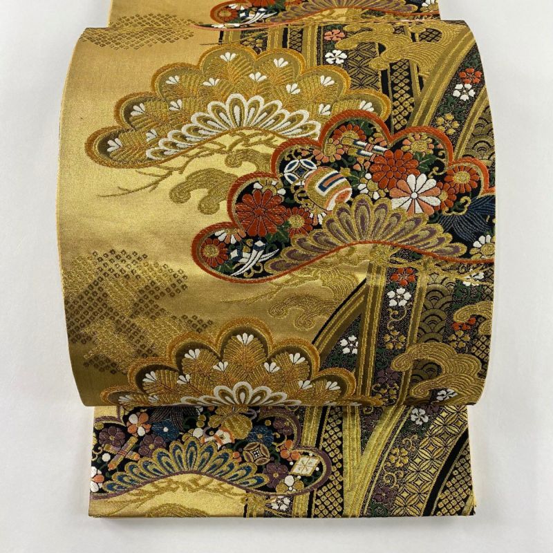 袋帯 美品 秀品 笠松 宝尽くし 唐織 金糸 黒 六通 正絹|中古・古着・リサイクル着物通販|バイセル オンライン